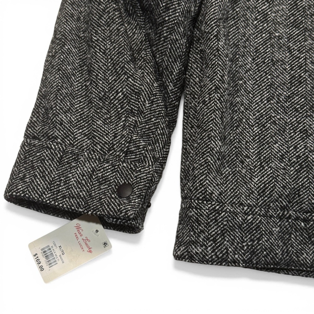 Lucky Brand Jasper Chevron Jacket Men XL Herringbone Black Corduroy Collar NWT - Picture 16 of 16